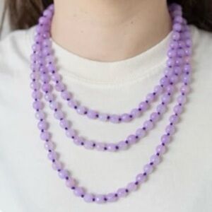 NWOT Long Lavender/Blush Beaded Necklace